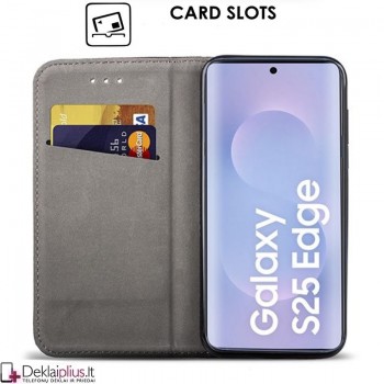 Telone dirbtinės odos dėklas - žalias (Samsung Galaxy S25 Edge) Telone dirbtinės odos dėklas - žalias (Samsung Galaxy S25 Edge)